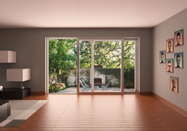 Plastic sliding door