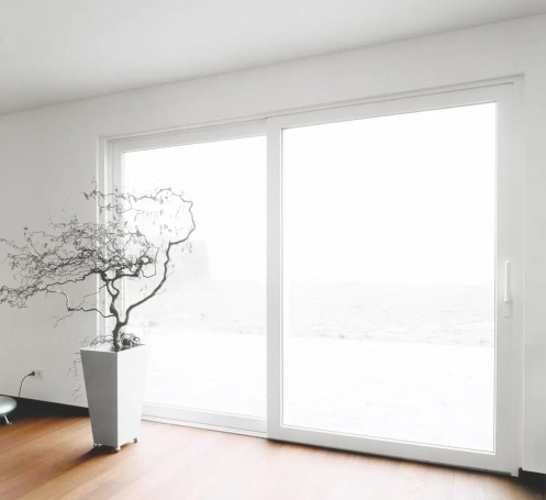 Plastic sliding door
