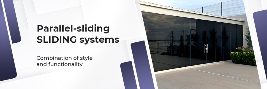 Parallel-sliding frameless system SLIDING