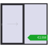 Pricing Sliding patio doors 2500x2200 mm PATIO DOOR REHAU BRILLANT DESIGN BLACK_ULTI-MATT two-sided. Price: 2558,20 €