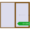 Pricing Sliding patio doors 2600x2300 mm PATIO DOOR REHAU SYNEGO GOLDEN OAK two-sided. Price: 4229,84 €