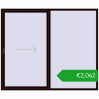 Pricing Sliding patio doors 2500x2100 mm PATIO DOOR REHAU BRILLANT DESIGN CHOCOLATE_BROWN two-sided. Price: 2061,93 €