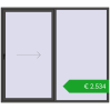 Pricing Sliding patio doors 2500x2200 mm PATIO DOOR REHAU BRILLANT DESIGN BASALT_GREY two-sided. Price: 2533,65 €