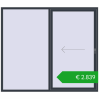 Pricing Sliding patio doors 2300x2000 mm PATIO DOOR REHAU BRILLANT DESIGN ANTHRACITE_GREY_STRUKTURAL two-sided. Price: 2839,19 €