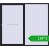 Ustalenie cen Przesuwane drzwi tarasowe 2400x2100 mm PATIO DOOR REHAU BRILLANT DESIGN BLACK_ULTI-MATT dwustronny. Cena: 2577,09 €