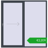 Ustalenie cen Przesuwane drzwi tarasowe 2000x2050 mm PATIO DOOR REHAU BRILLANT DESIGN ANTHRACITE_GREY_STRUKTURAL dwustronny. Cena: 2209,30 €