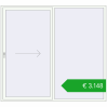 Ustalenie cen Przesuwane drzwi tarasowe 2300x2100 mm PATIO DOOR REHAU SYNEGO RAL 9016 Traffic white dwustronny. Cena: 3147,52 €