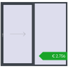 Pricing Przesuwane drzwi tarasowe 2400x2300 mm PATIO DOOR REHAU BRILLANT DESIGN ANTHRACITE_GREY_STRUKTURAL dwustronny. Price: 2756,25 €