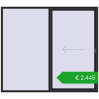 Pricing Sliding patio doors 2500x2200 mm REHAU SYNEGO SLIDE BLACK_ULTI-MATT two-sided. Price: 2981,53 €