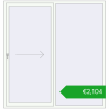 Pricing Sliding patio doors 2000x2100 mm PATIO DOOR REHAU SYNEGO RAL 9016 Traffic white two-sided. Price: 2103,87 €