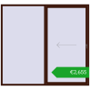 Ustalenie cen Przesuwane drzwi tarasowe 2500x2300 mm PATIO DOOR REHAU SYNEGO BLACK_CHERRY dwustronny. Cena: 2655,14 €