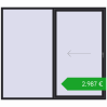 Pricing Sliding patio doors 2500x2200 mm PATIO DOOR REHAU BRILLANT DESIGN BLACK_ULTI-MATT two-sided. Price: 2986,89 €