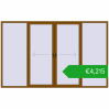 Pricing Sliding patio doors 3550x2200 mm PATIO DOOR REHAU BRILLANT DESIGN GOLDEN OAK two-sided. Price: 4214,97 €