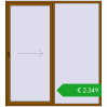 Pricing Sliding patio doors 2100x2300 mm PATIO DOOR REHAU BRILLANT DESIGN GOLDEN OAK two-sided. Price: 2349,06 €