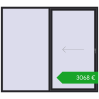 Pricing Sliding patio doors 2500x2200 mm REHAU SYNEGO SLIDE BLACK_ULTI-MATT two-sided. Price: 3068,28 €