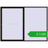 Pricing Sliding patio doors 3000x2200 mm PATIO DOOR REHAU BRILLANT DESIGN BLACK_BROWN two-sided. Price: 3279,87 €