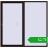 Pricing Sliding patio doors 2220x2150 mm PATIO DOOR REHAU SYNEGO BLACK_BROWN two-sided. Price: 2174,61 €