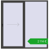 Ustalenie cen Przesuwane drzwi tarasowe 2150x2200 mm PATIO DOOR REHAU BRILLANT DESIGN BASALT_GREY dwustronny. Cena: 2114,38 €