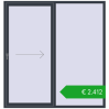 Pricing Sliding patio doors 2000x2100 mm REHAU SYNEGO SLIDE ANTHRACITE_GREY_STRUKTURAL two-sided. Price: 2941,62 €