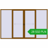 Pricing Sliding patio doors 3500x2200 mm PATIO DOOR REHAU SYNEGO GOLDEN OAK two-sided. Price: 28 532.26 PLN