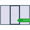 Pricing Sliding patio doors 3300x2200 mm PATIO DOOR REHAU SYNEGO STEEL_BLUE two-sided. Price: 3520,04 €