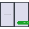 Pricing Sliding patio doors 2500x2200 mm PATIO DOOR REHAU BRILLANT DESIGN ANTHRACITE_GREY_STRUKTURAL two-sided. Price: 1824,69 €
