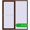 Pricing Sliding patio doors 1900x2200 mm PATIO DOOR REHAU BRILLANT DESIGN BLACK_CHERRY two-sided. Price: 1878,61 €