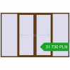 Pricing Sliding patio doors 3400x2200 mm PATIO DOOR REHAU SYNEGO WALNUT two-sided. Price: 31 730.08 PLN