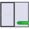 Ustalenie cen Przesuwane drzwi tarasowe 2400x2130 mm PATIO DOOR REHAU BRILLANT DESIGN ANTHRACITE_GREY_STRUKTURAL dwustronny. Cena: 2397,00 €