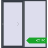 Pricing Sliding patio doors 2100x2200 mm REHAU SYNEGO SLIDE ANTHRACITE_GREY_STRUKTURAL two-sided. Price: 2189,86 €