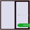 Pricing Sliding patio doors 2000x1995 mm PATIO DOOR REHAU BRILLANT DESIGN CHOCOLATE_BROWN two-sided. Price: 3008,86 €