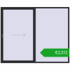 Ustalenie cen Przesuwane drzwi tarasowe 2700x2200 mm PATIO DOOR REHAU BRILLANT DESIGN BLACK_ULTI-MATT dwustronny. Cena: 2512,24 €