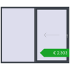 Ustalenie cen Przesuwane drzwi tarasowe 2450x2006 mm PATIO DOOR REHAU BRILLANT DESIGN ANTHRACITE_GREY_STRUKTURAL dwustronny. Cena: 2303,00 €