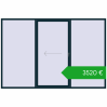 Ustalenie cen Przesuwane drzwi tarasowe 3300x2200 mm PATIO DOOR REHAU SYNEGO STEEL_BLUE dwustronny. Cena: 3520,04 €