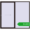 Pricing Sliding patio doors 2600x2400 mm REHAU GENEO HST BLACK_BROWN two-sided. Price: 4830,49 €