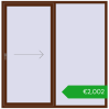 Pricing Sliding patio doors 1990x2010 mm REHAU SYNEGO SLIDE MACORE two-sided. Price: 2669,15 €