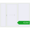 Pricing Sliding patio doors 2800x2300 mm PATIO DOOR REHAU SYNEGO RAL 9016 Traffic white two-sided. Price: 2566,57 €