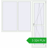 Pricing Balcony doors 2000x2100 mm BALCONY DOOR REHAU SYNEGO RAL 9016 Traffic white two-sided. Price: 3 323.93 PLN