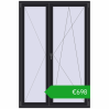 Pricing Drzwi balkonowe 1400x2100 mm BALCONY DOOR REHAU SYNEGO BLACK_ULTI-MATT dwustronny. Price: 697,99 €