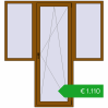 Pricing Balcony doors 1980x2130 mm BALCONY DOOR REHAU SYNEGO GOLDEN OAK two-sided. Price: 1110,22 €