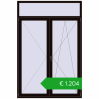 Pricing Balcony doors 1600x2400 mm BALCONY DOOR REHAU SYNEGO BLACK_BROWN two-sided. Price: 1480,04 €