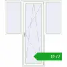 Pricing Balcony doors 1980x2310 mm BALCONY DOOR REHAU EURO 70 RAL 9016 Traffic white two-sided. Price: 572,28 €