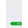 Pricing Balcony doors 1350x2400 mm BALCONY DOOR REHAU EURO 70 RAL 9016 Traffic white two-sided. Price: 607,29 €