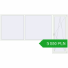 Pricing Balcony doors 3600x2100 mm BALCONY DOOR REHAU SYNEGO RAL 9016 Traffic white two-sided. Price: 5 550.39 PLN