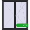 Ustalenie cen Drzwi balkonowe 1700x1900 mm BALCONY DOOR REHAU SYNEGO BLACK_ULTI-MATT dwustronny. Cena: 794,92 €