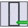 Pricing Entrance doors 2300x2100 mm DOOR KORSA ENERGY-SAVING REHAU SYNEGO ANTHRACITE_GREY_STRUKTURAL two-sided. Price: 9 873.99 PLN