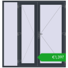 Pricing Entrance doors 2000x2100 mm DOOR KORSA OPTIMUM REHAU BRILLANT ANTHRACITE_GREY_STRUKTURAL two-sided. Price: 1396,87 €