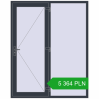 Pricing Entrance doors 1680x2100 mm DOOR KORSA OPTIMUM REHAU BRILLANT ANTHRACITE_GREY_STRUKTURAL two-sided. Price: 5 363.76 PLN