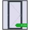 Pricing Drzwi zewnętrzne 1800x2100 mm DOOR KORSA OPTIMUM REHAU BRILLANT ANTHRACITE_GREY_STRUKTURAL dwustronny. Price: 1200,36 €