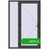 Pricing Entrance doors 1400x2100 mm DOOR KORSA ENERGY-SAVING REHAU SYNEGO BASALT_GREY two-sided. Price: 6809,35 zł